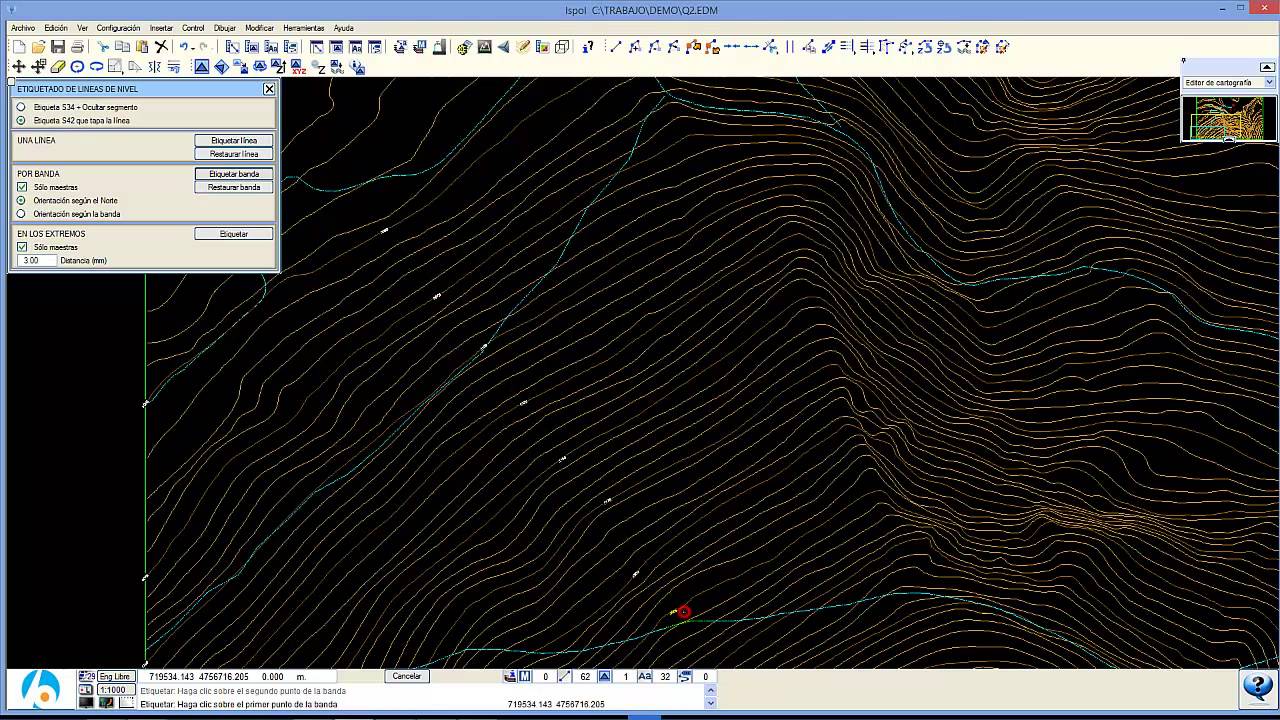 ISTRAM: Video tutorial, Crear etiquetado para curvas de nivel