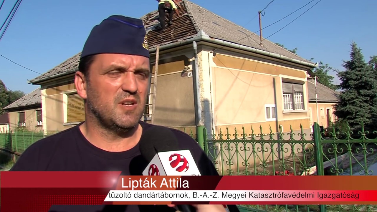 KATASZTRÓFÁLIS JÉGVERÉS MEGYASZÓN - BESZAKADT HÁZTETŐK