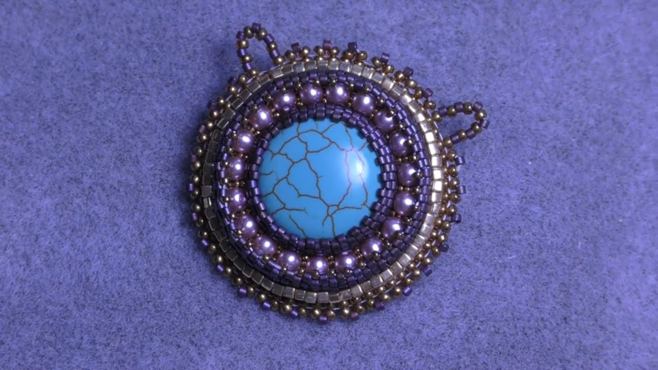 Tutorial: Beaded Embroidery Double Peyote Bezel Technique, Brooch/Necklace