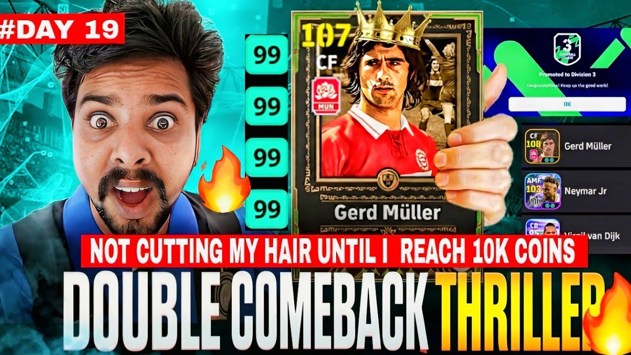Day 19 of not cutting my Hair untill Saving 10,000 eFootball Coins 😯 Gerd Muller Show 👑