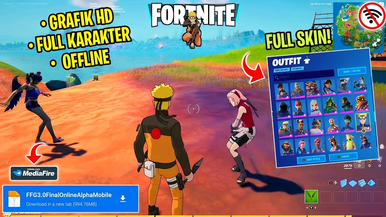 Game Battle Royale Fortnite Offline Grafik HD Di Android Terbaru 2023 | Full Karakter & Skin