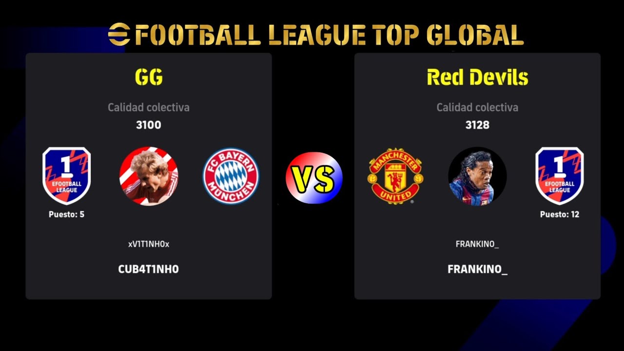 EFOOTBALL™ 2024 | xV1T1NHOx (RANK 5) VS FRANKINO (RANK 12) | EFOOTBALL LEAGUE TOP GLOBAL