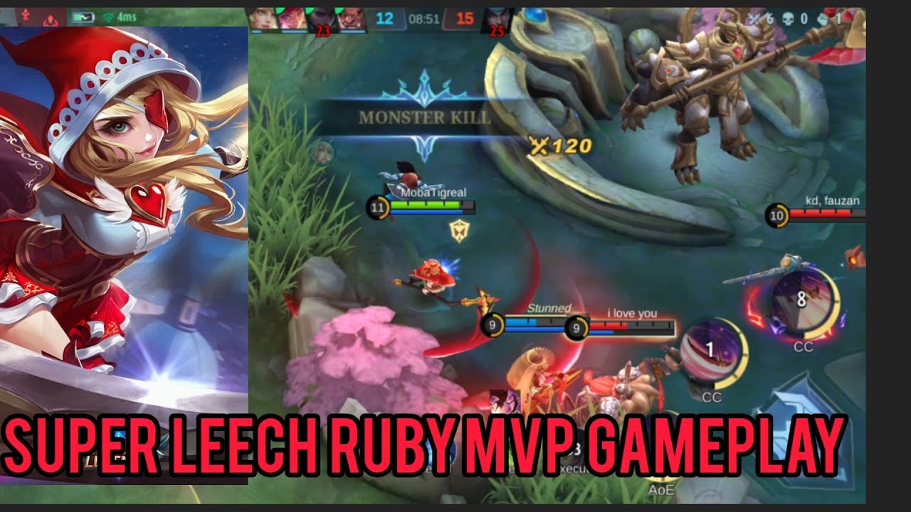 😯Super Leeching Ruby MVP gameplay - mobile legends bang bang MLBB rank play