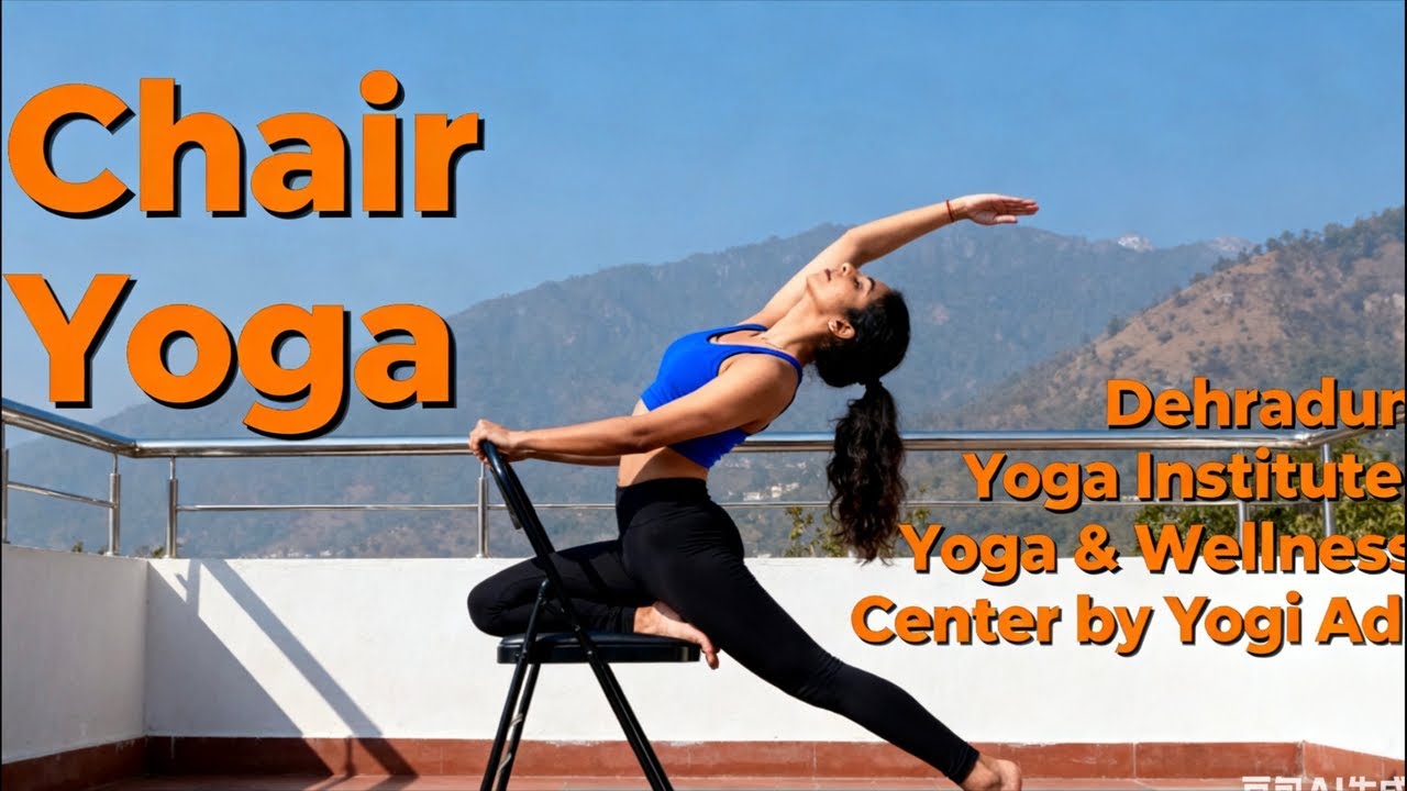 Iyengar yoga(chair yoga) for deep back bending Dehradun Yoga Institute 