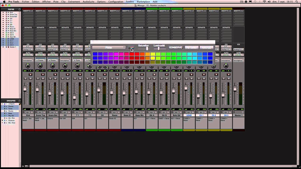 La Palette de Couleurs de Pro Tools (Pt 1) - TOP DEMO