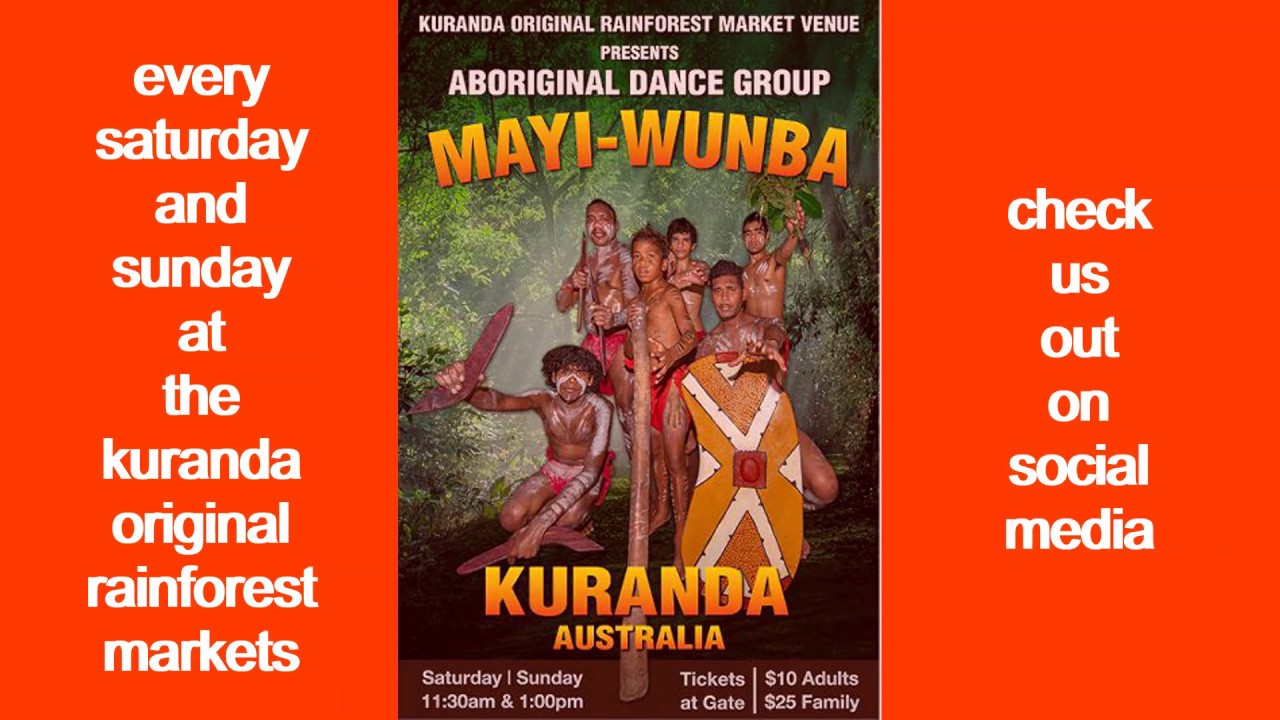 mayi wunba dancing at the kuranda original rainforest markets botanic garden theatre