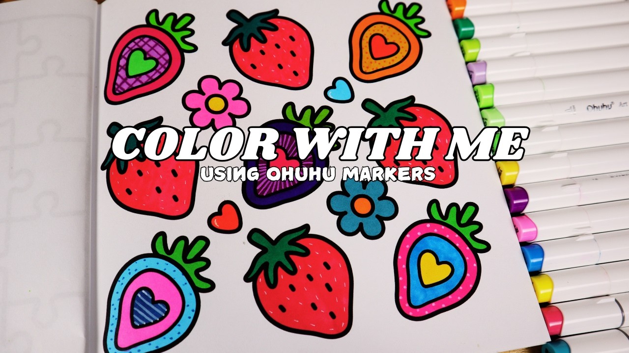 Color with me (ASMR) Comfy Patterns by Coco Wyo using Ohuhu markers