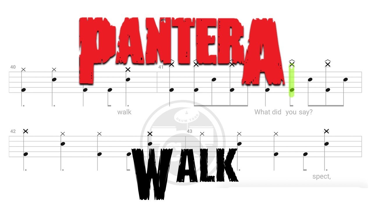 Pantera - Walk (🔴Drum Notation | PDF) By @chamisdrums