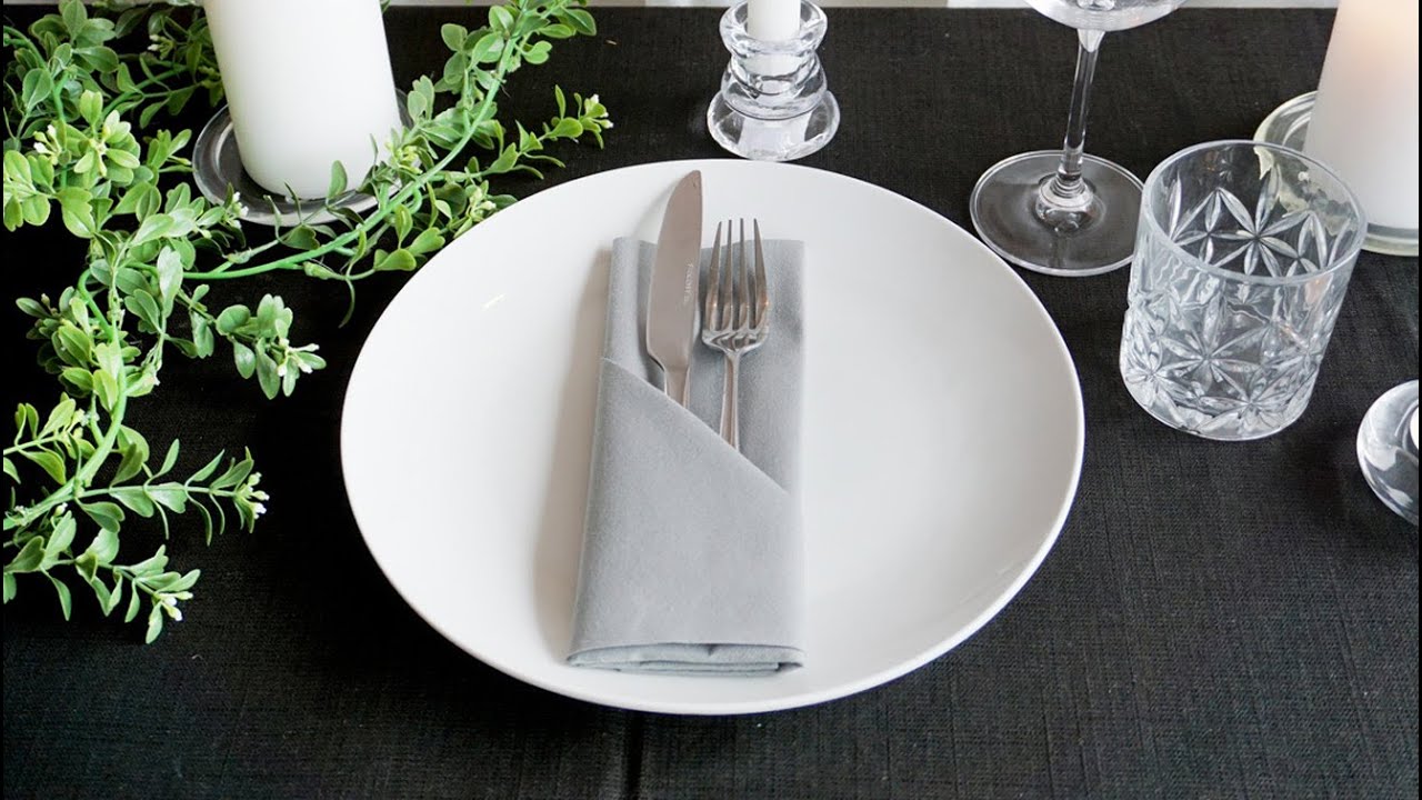 Serviettbretting Enkel bestikklomme