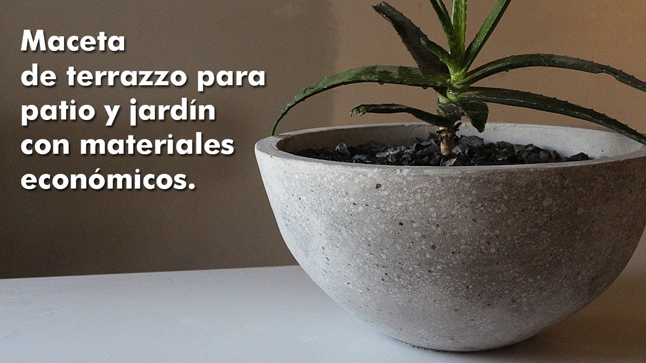 Maceta tazón/bowl de terrazzo DIY para decoración del hogar
