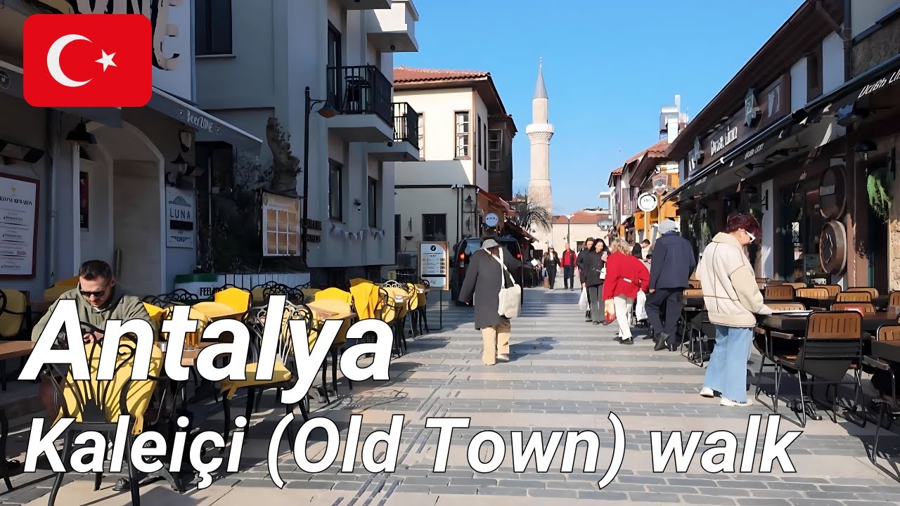 Winter Walk Through Antalya's Historic Kaleiçi District to Hadrian's Gate (February 2025 4K)