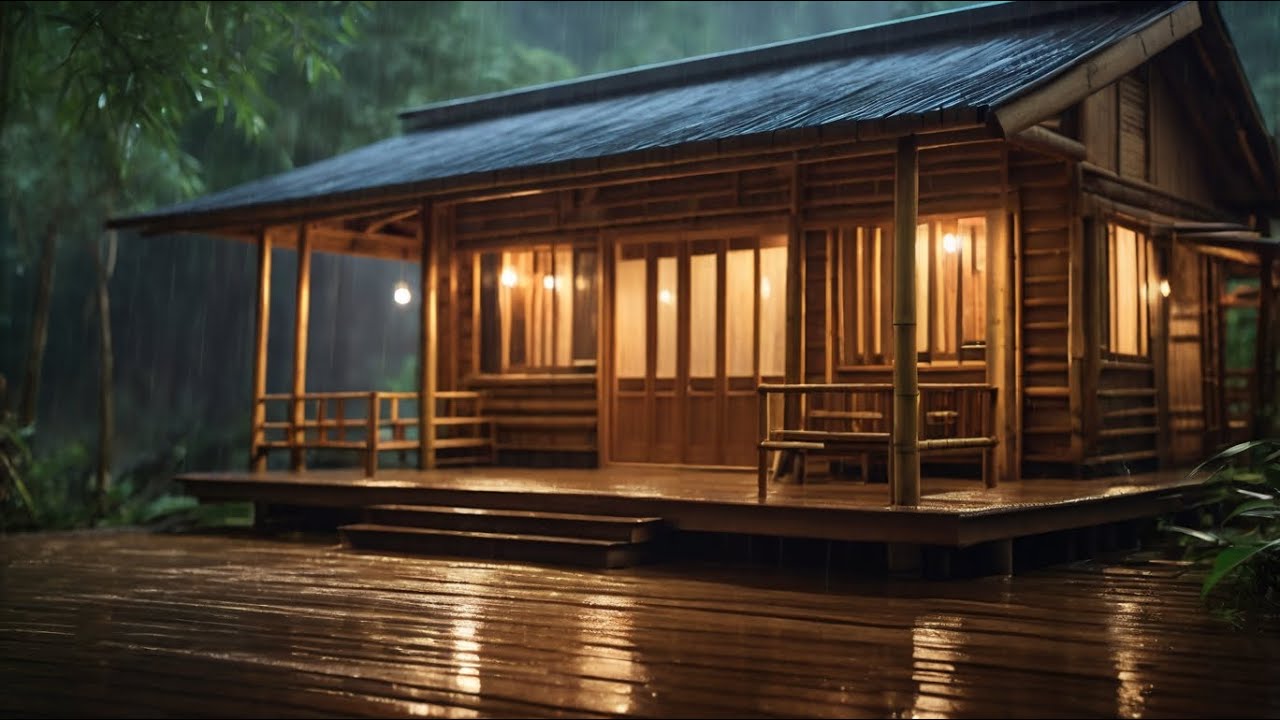 Fall Asleep Instantly with Sound Rain, Downpour & Thunder in The Night - Sleep Well in 3 Minutes