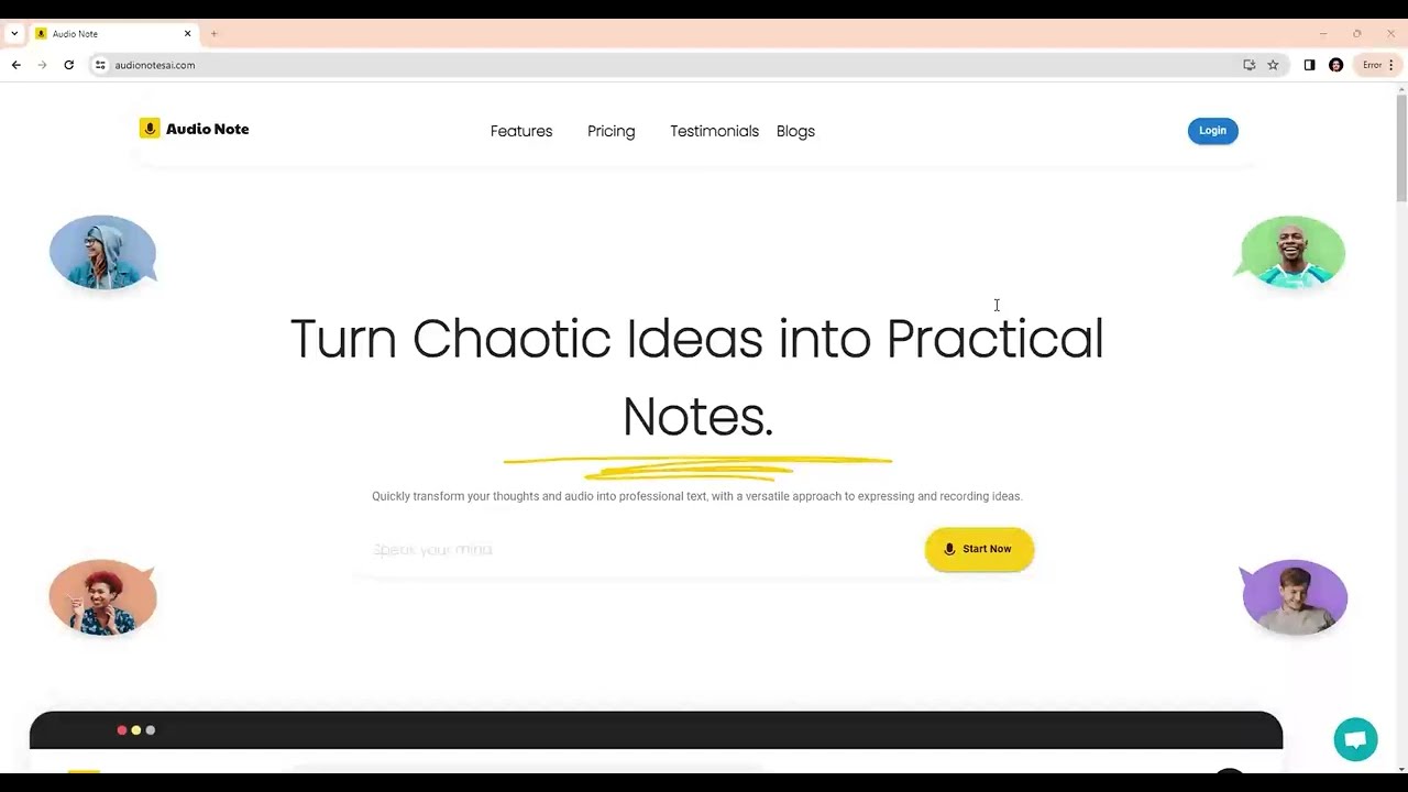 Install the AudioNotes app Desktop (chrome)