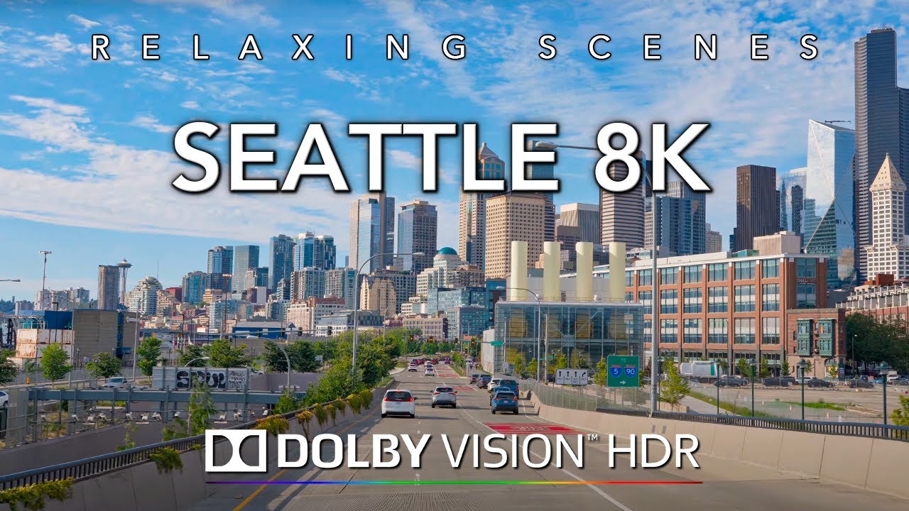 Road Trip USA Part 13 - Driving Seattle 8K Dolby Vision HDR - Washington State