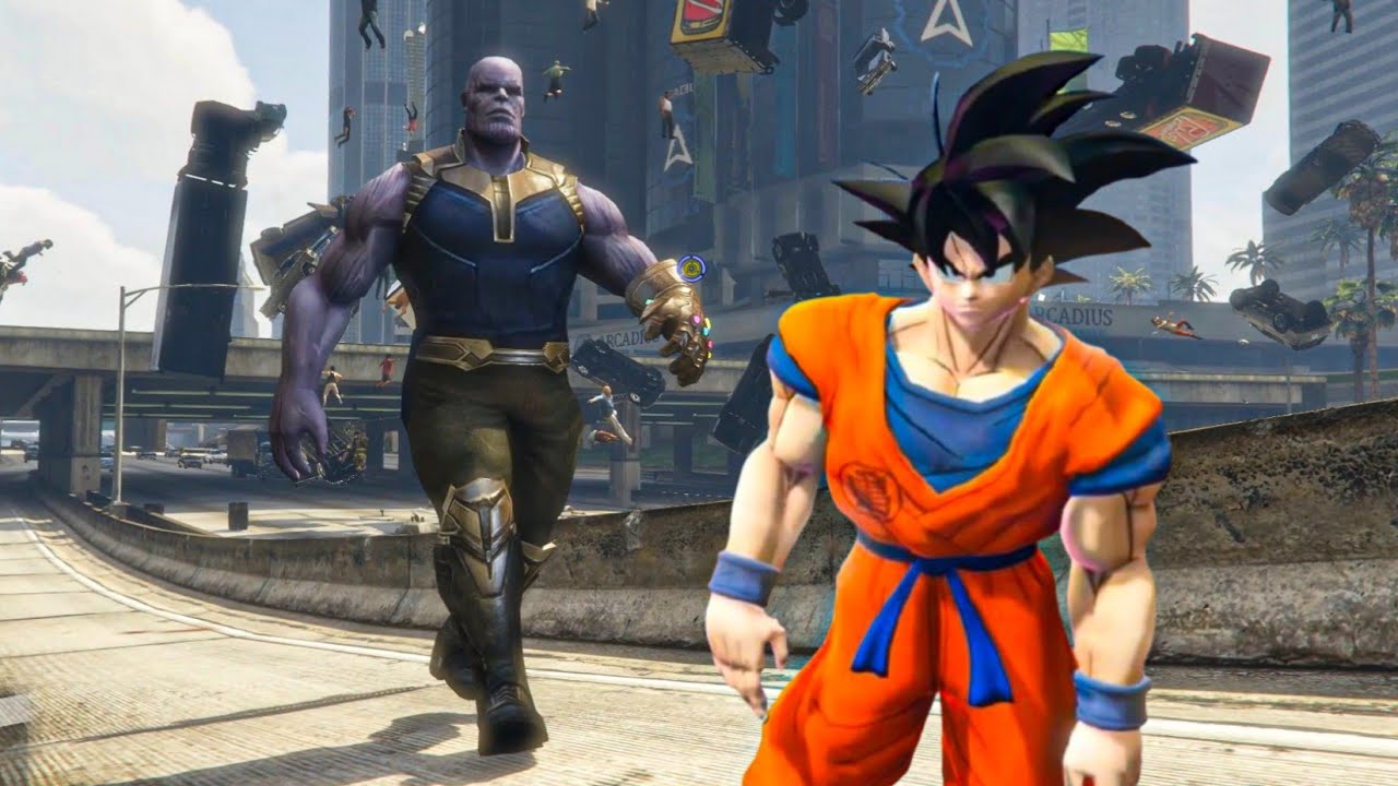 GTA 5 THANOS vs GOKU in GTA 5 😱 | Infinity Gauntlet vs Ultra Instinct Multiverse War Begins 🔥