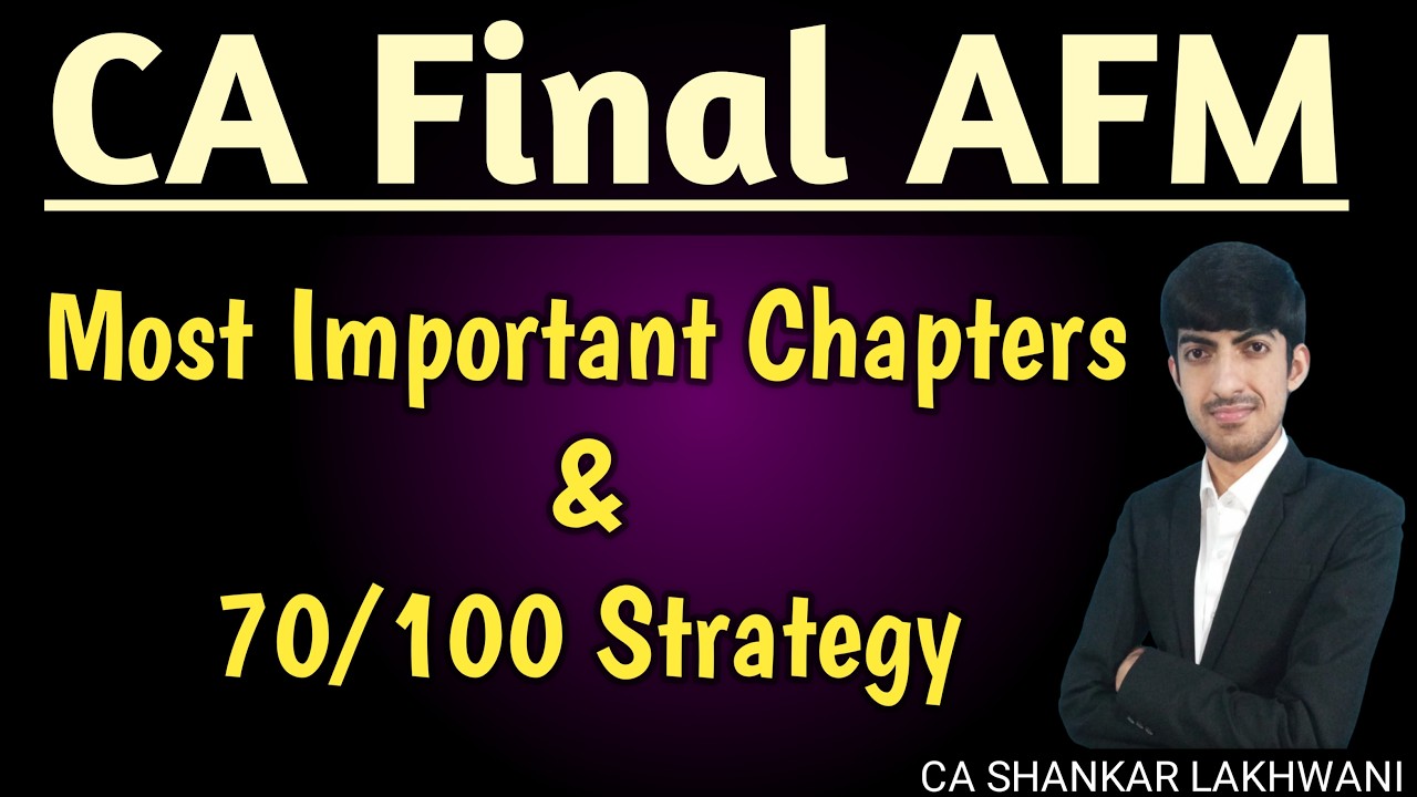 CA Final AFM High Priority Chapters List & Important Topics I CA Final May 26