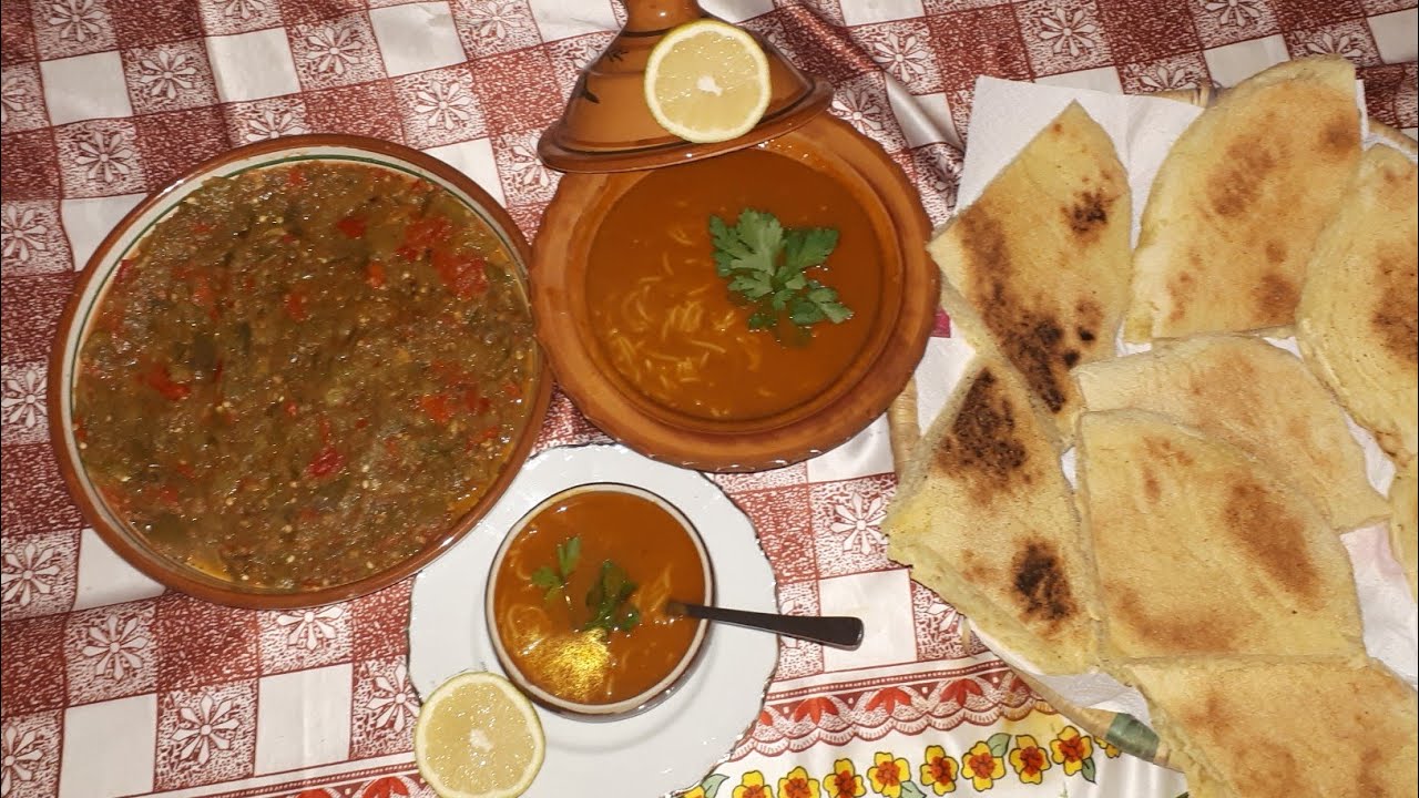 شوربة وهرانية مع فلفل أخضر و مطلوع مائدة وهرانية على أصولها