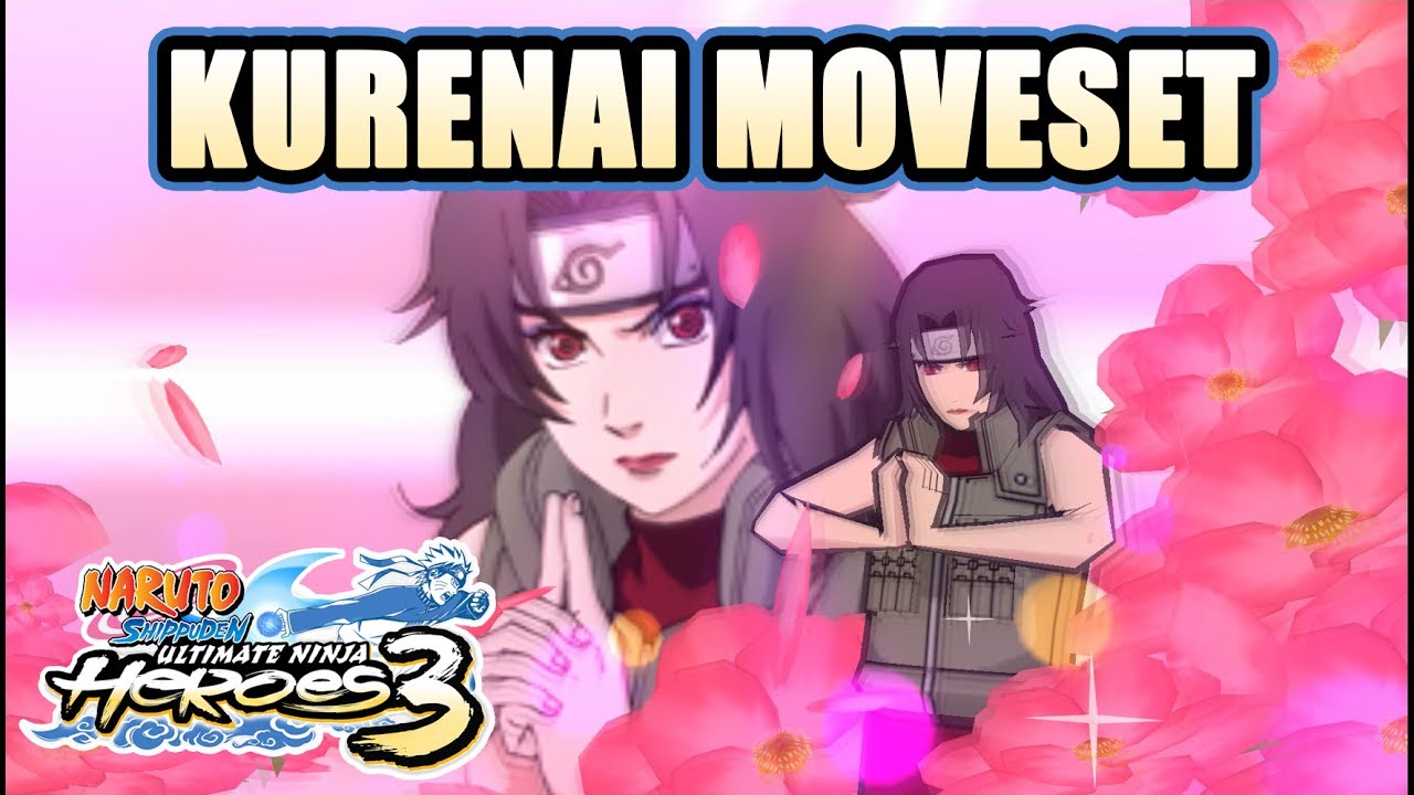 Naruto Ult. Ninja Heroes 3 - Kurenai Moveset [PSP]