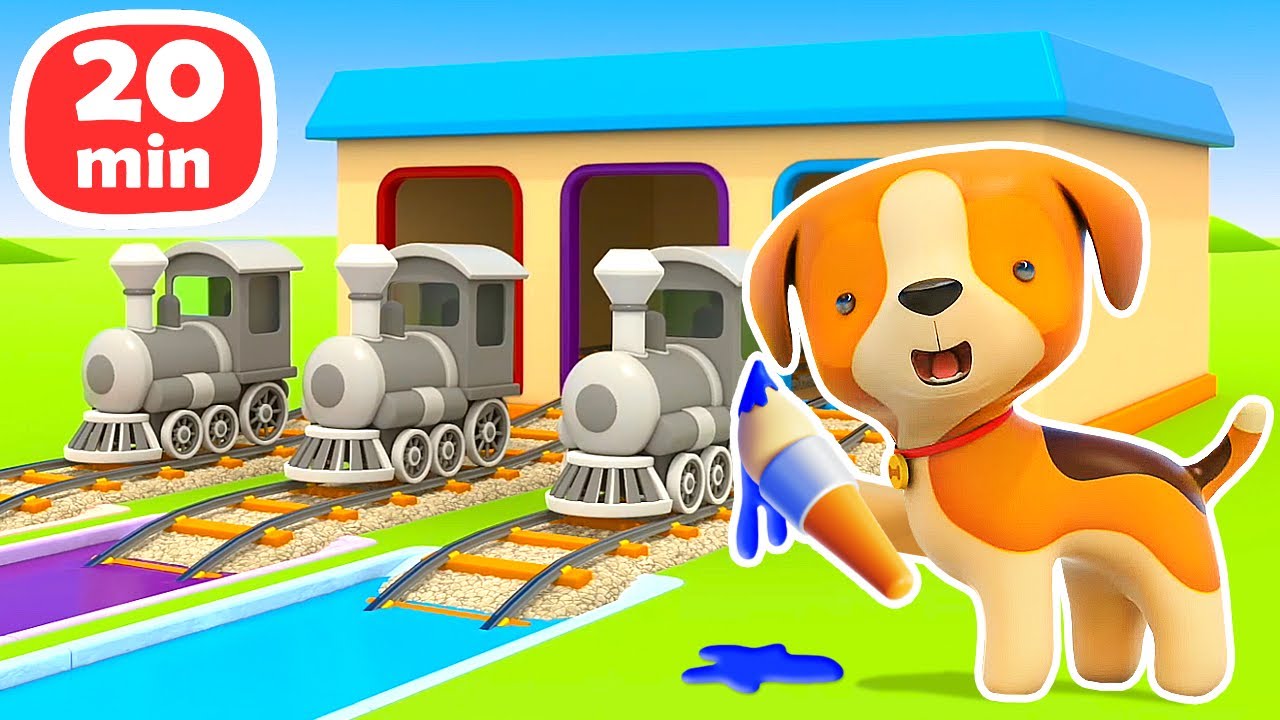 New mission for colorful trains! Ans more adventures of Helper cars & farm vehicles in cartoon.