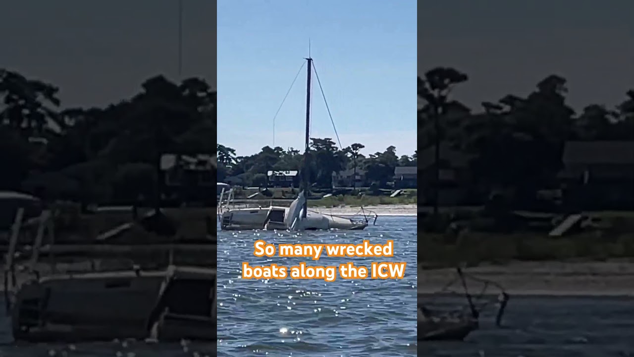 Sunken Boats along the AICW #intercoastalwaterway #boatlife #albin #boat #ocean #shipwrecks