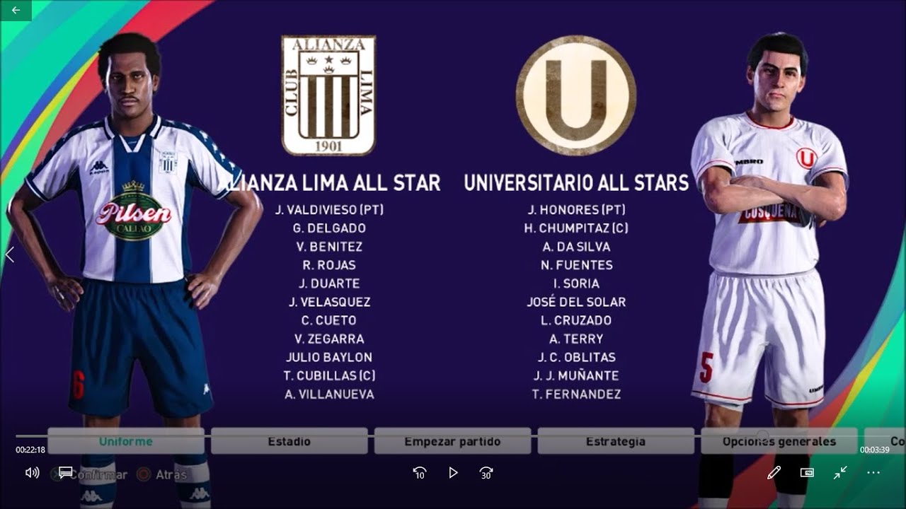 LIGA PERUANA CLASICA PS4 - PS5 OPTION FILE PES 2021