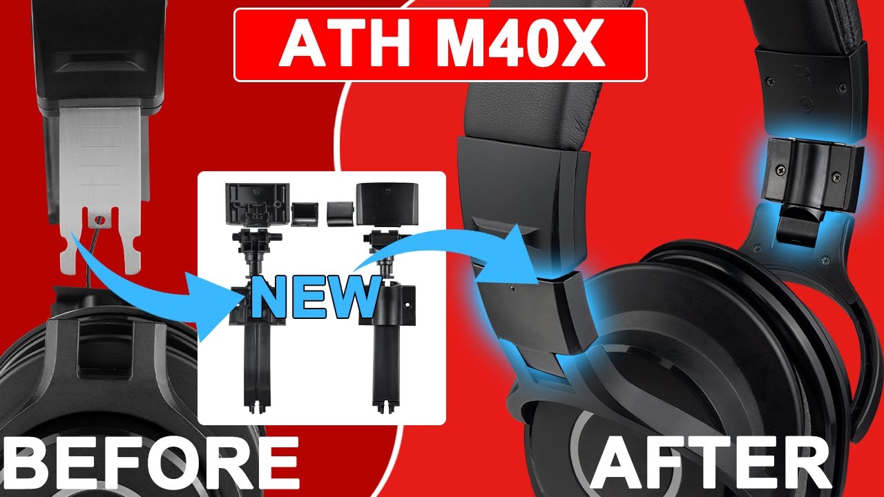 Headband Hinge Swivel Connectors (2 Sets) for Audio Technica ATH M40X | Repair Parts Kit