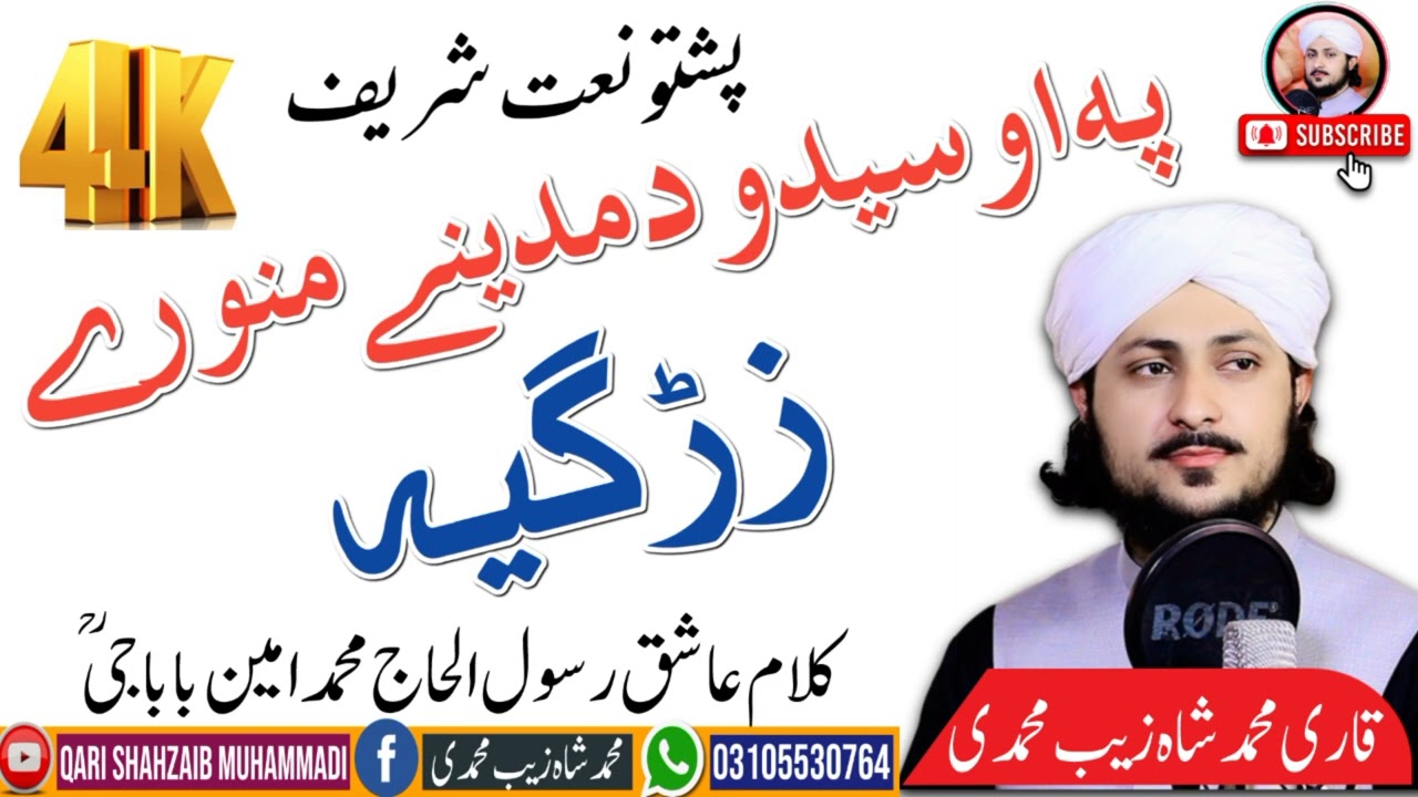 Poshto Best Naat || Pa Osedo Da Madini Monawari Zargiya || Qari Muhammad Shahzaib Muhammadi