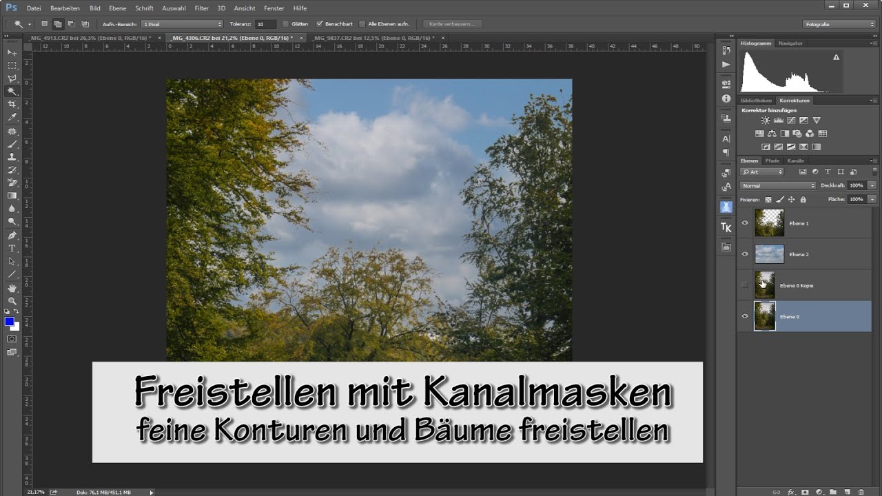 Photoshop CC Freistellen mit Kanalmasken