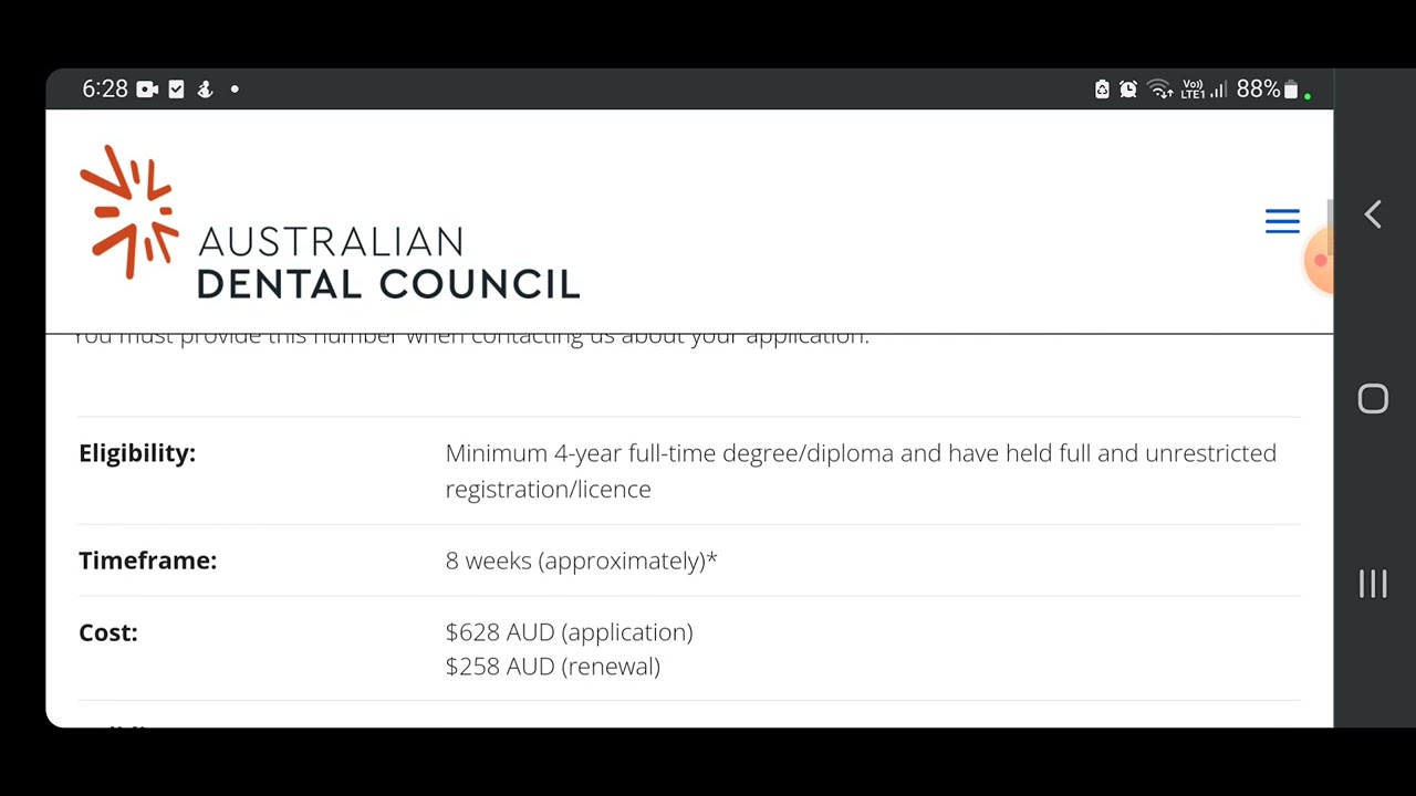 Initial assessment for Australian Dental Council Exam (ADC Exam)