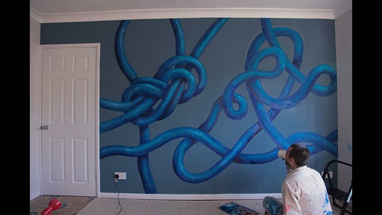 Painting a mural on my bedroom wall - Time-lapse