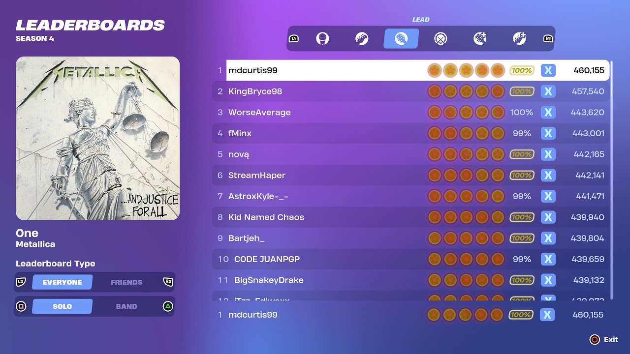 [Fortnite Festival S4] One Expert Lead 100% FC World Record
