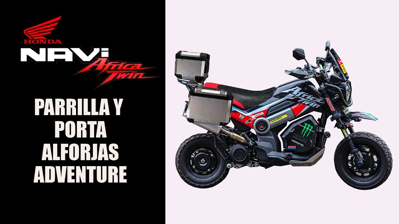 HONDA NAVI 2022 | NAVI AFRICA TWIN - PARRILLA Y PORTA ALFORJAS MALETAS - REAR RACK SADDLEBAG PANIER