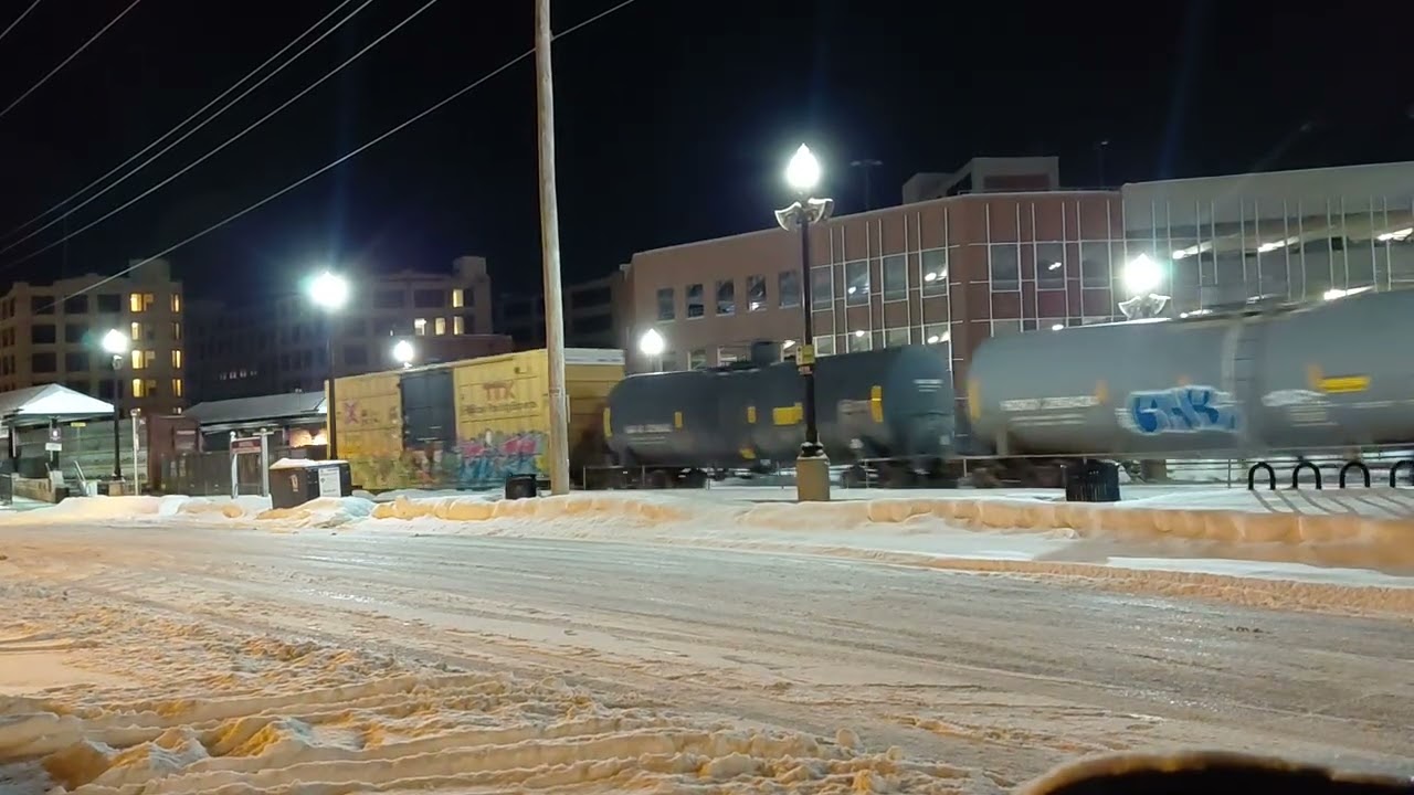 02/08/26 CSX 427 approaches Haverhill MA train station heading to Ayer MA and New York. 