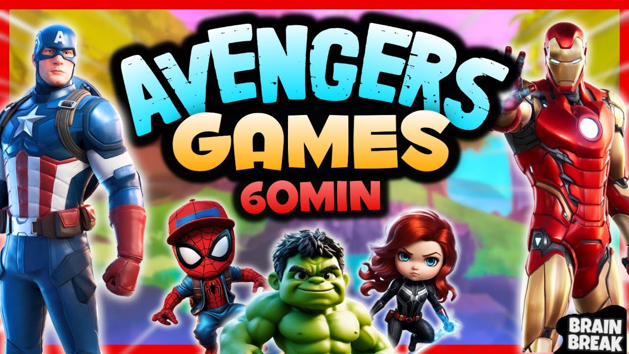 🦸‍♂️ AVENGERS 60MIN of FUN 🌟 Marvel Brain Breaks: Kids workout, Just Dance & more!🎮💥Go Noodle