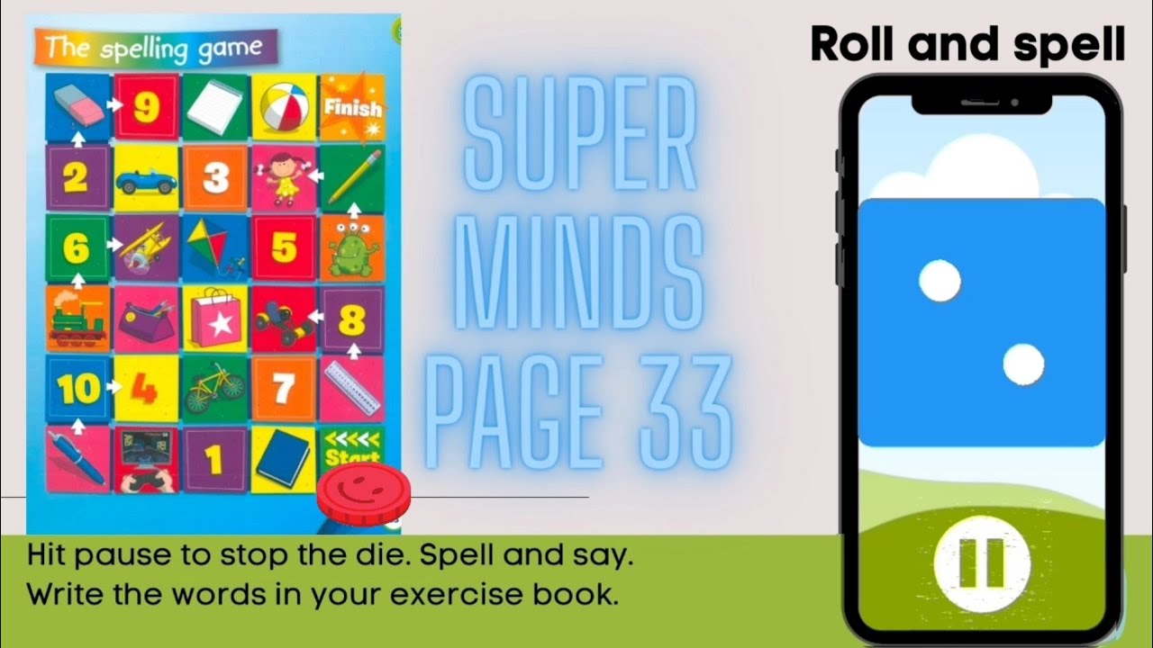ENGLISH YEAR 1-SUPERMINDS PAGE 33 THE SPELLING GAME #revisionnumbersclassroomobjectstoys#spellandsay
