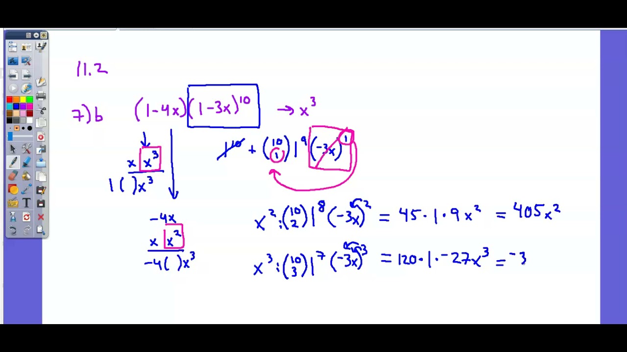 Algebra II: Binomial expansion - advanced example II