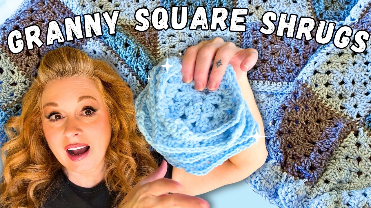 🧶 cozy crochet vlog, blue granny square shrug, packing orders, Valentine's Day heart shrug pattern