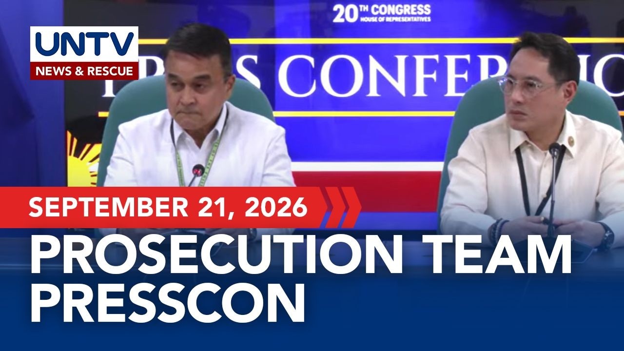 Prosecution gives Day 27 update on VP Sara Duterte impeachment trial | September 21, 2026
