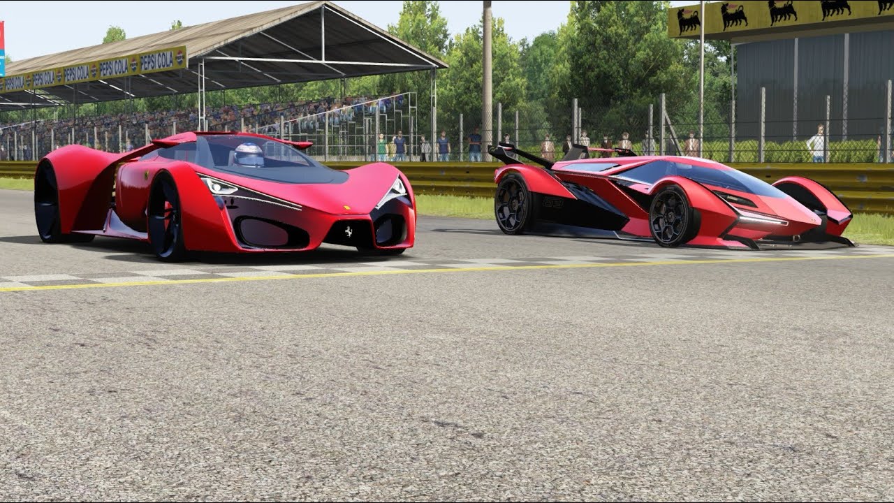 Ferrari F80 Concept vs Lamborghini V12 Vision GT at Monza Full Course