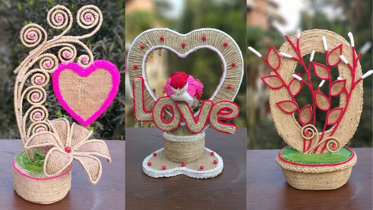 3 best jute craft ideas | burlap decorating ideas handmade | decoration jute items made at home