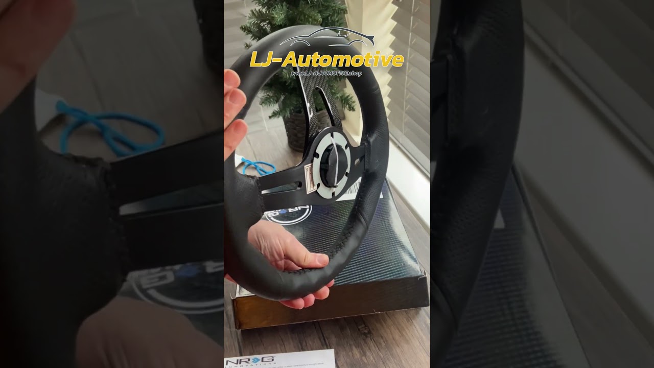 @nrginnovations8724 ST-002RCF Black Leather Steering Wheel Carbon Center Spoke 320mm #steeringwheel