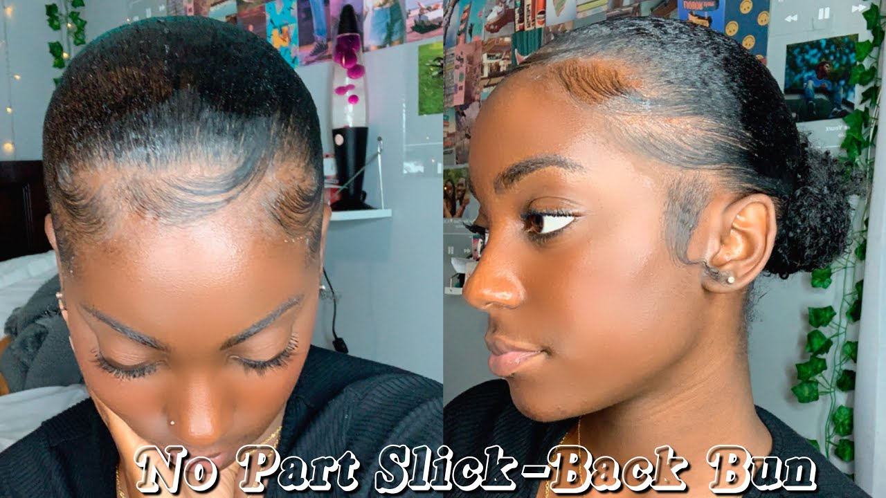 NO-PART SLICK BLACK BUN| TYPE 4 NATURAL HAIR