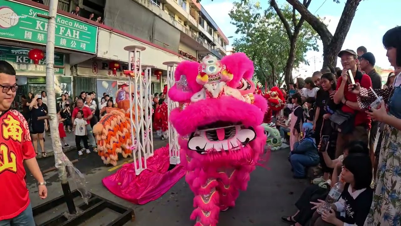 Nan shan lion dance grand performance at gaya street | highlights