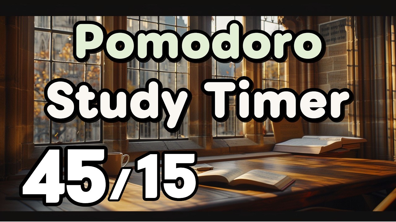 45/15 x2 Pomodoro Study Timer | Balanced Study Session (No Lyrics)