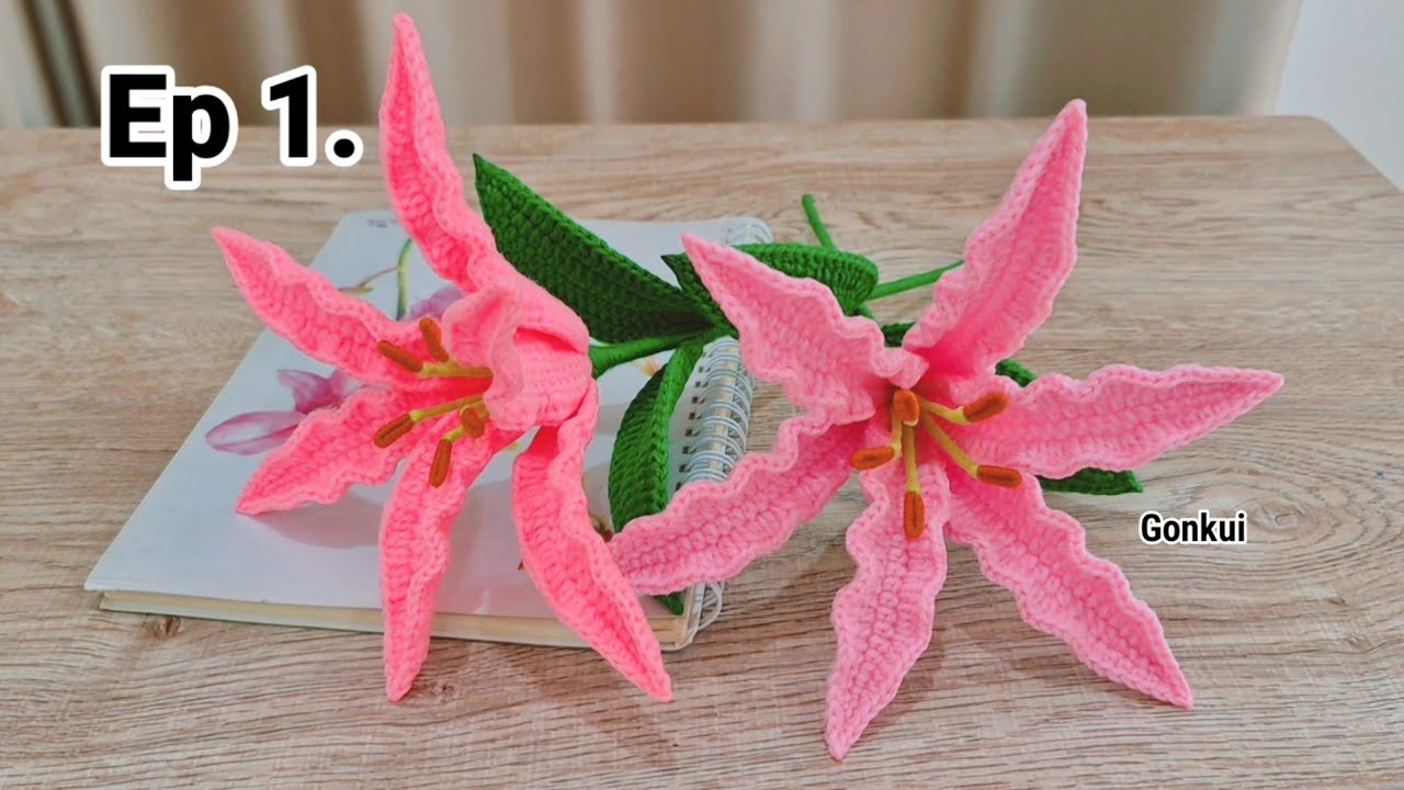 Ep1. Petals 🩷 Easy Crochet Stargazer Lily Flower Tutorial step by step | Crochet Flower Bouquet 