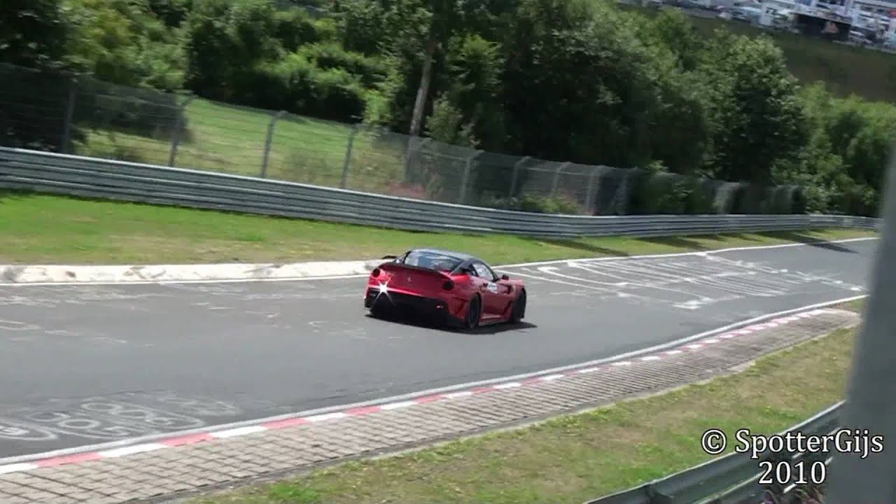 Ferrari 599 XX in action on the Nürburgring Nordschleife; CRAZY sounds!