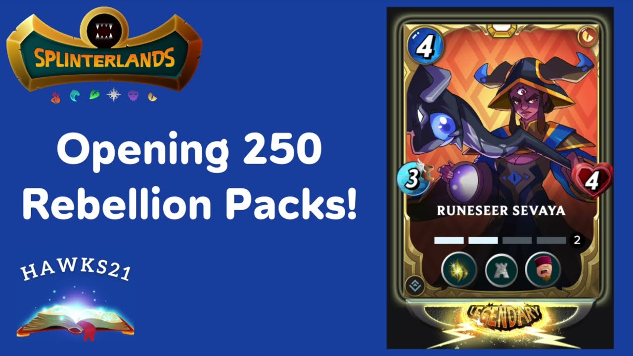 Opening Up 250 Rebellion Packs! | SPLINTERLANDS