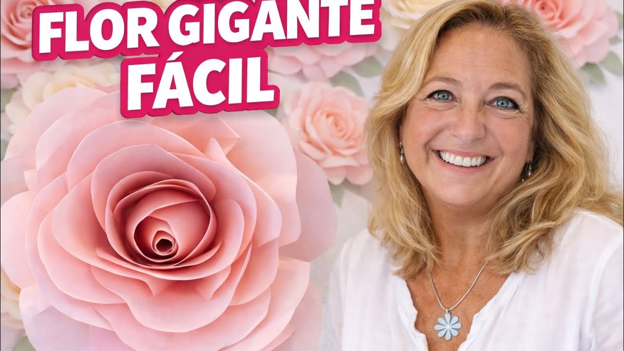 Cómo hacer una ROSA GIGANTE DE PAPEL fácil | Paso a paso