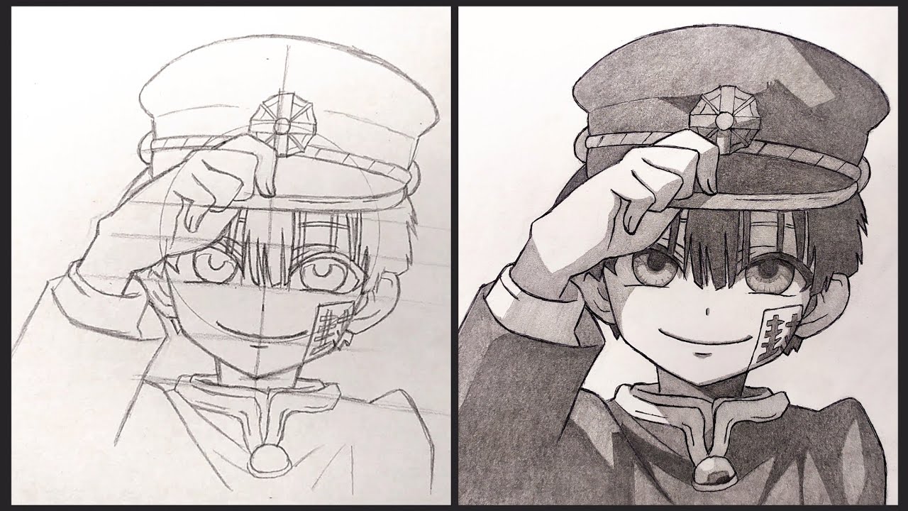 Cara Menggambar Hanako Kun [Jibaku Shounen/Toilet Bound] Step by Step