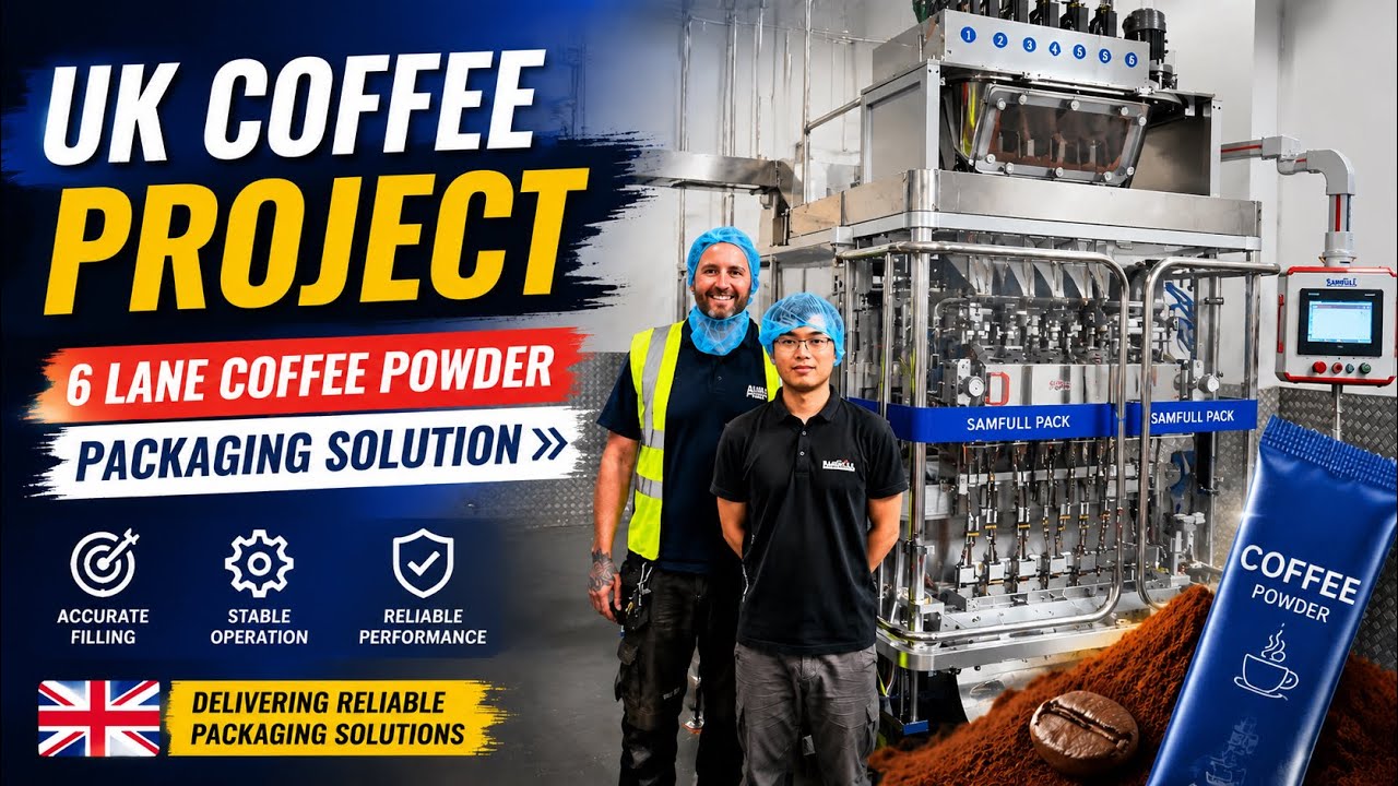 UK Coffee Factory Project | 6 Lane Coffee Powder Packaging Machine with Professional Support